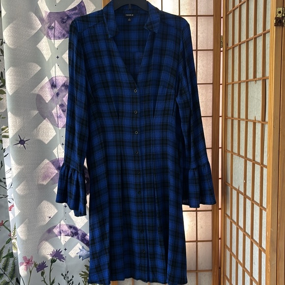 Torrid Mini Stretch Challis Shirt Dress Size 1 - Picture 2 of 6